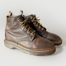 VTG Dr. Martens Made In England Rare Brown Leather Ankle Boots UK 5 US Womens 7