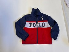 Ralph Lauren Polo Hoodie Youth Zip Up Jacket Colorblock 67 Six Seven Sz 4T Boys