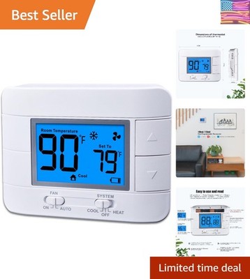 Non Programmable Thermostat for Home - Single Stage 1H/1C, with Room Temperat...