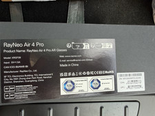 RayNeo AR Smart Glasses Augmented Reality, USB Connectivity, Model XRGF39 MPN