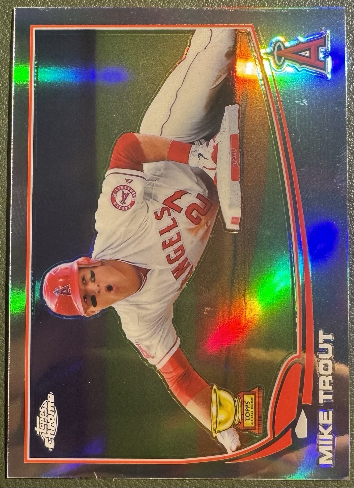 2013 Topps Chrome Refractor Mike Trout #1 Rookie Cup (Sliding) Angels MVP