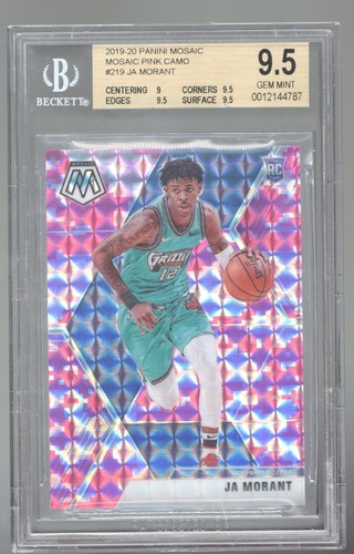 2019-20 Panini Mosaic #219 Ja Morant Camo Pink BGS 9.5 ROOKIE RC