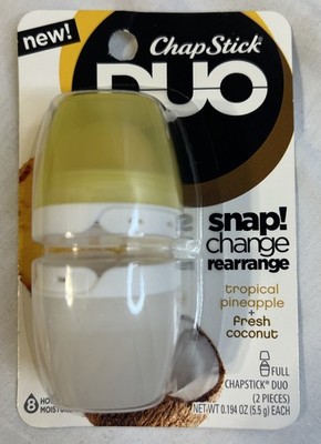 RARE ChapStick DUO Tropical Pineapple + Fresh Coconut Discontinued. New