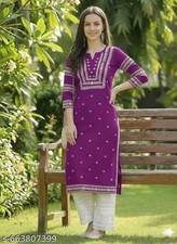 Readymade Rayon Embroidered Kurta/Kurti For Women's Party Festive Outfit Gift