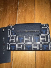 NEW WT NAVY TOMMY HILFIGER MINI CREDIT CARD WALLET INSERT ID CARD HOLDER WALLET