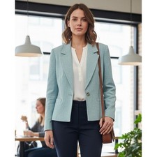 Vtg Pendleton Virgin Wool Tweed Blazer Jacket Women 10 USA Classic Career Office