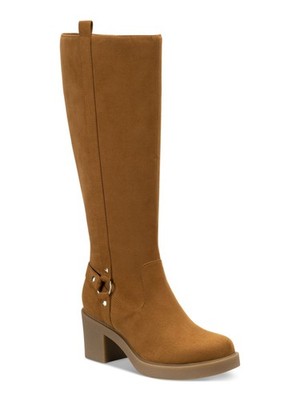 STYLE & COMPANY Womens Brown Harness Strap Brettaa Block Heel Riding Boot 7 M