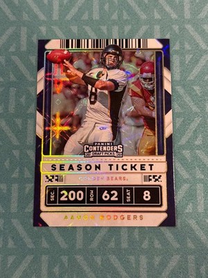 Aaron Rodgers GALACTIC PRIZM SSP CARD JERSEY #8CAL 2020 Contenders