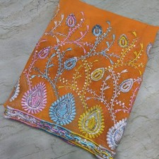 Vintage Indian Bridal Dupatta Sequins Beaded Scarf Georgette Veil Stole Hijab L