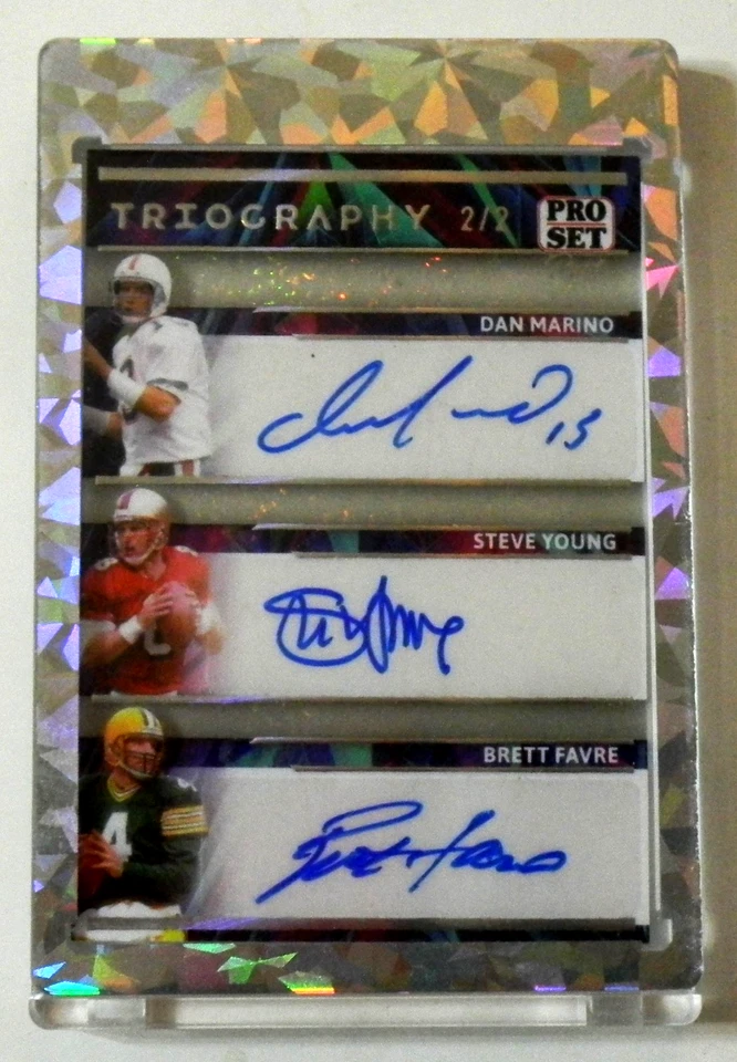 2024 Pro Set Pure Triography 2/2 Marino Favre Young T-7 Stardust Auto Card HOF - Image 3 of 4