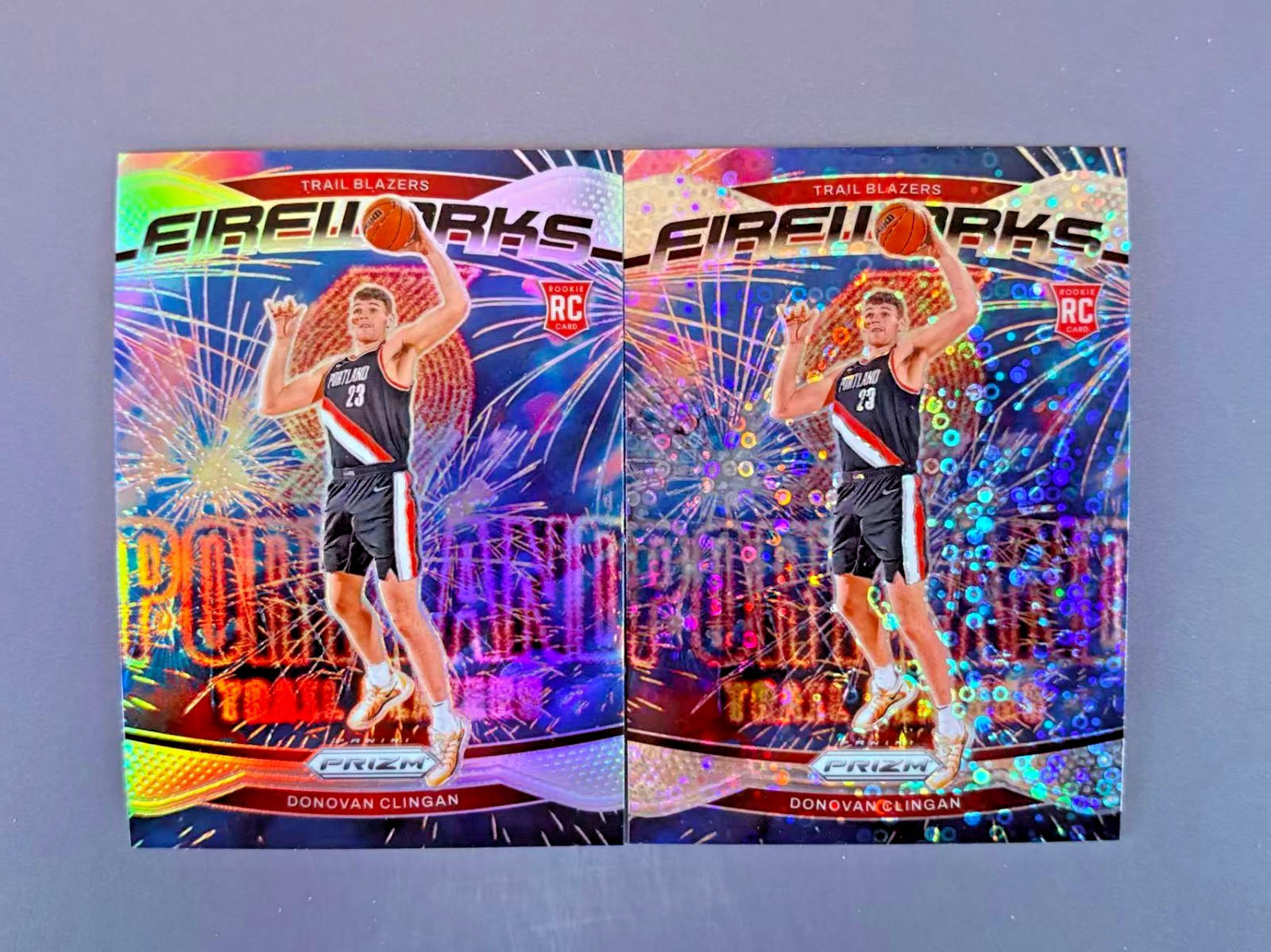 Donovan Clingan 2024-25 Panini Prizm Fireworks Disco Prizm RC #9