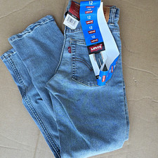 Levi's 511 Boys Slim Stretch Jeans Adjustable Waist Light Wash 12 26x27