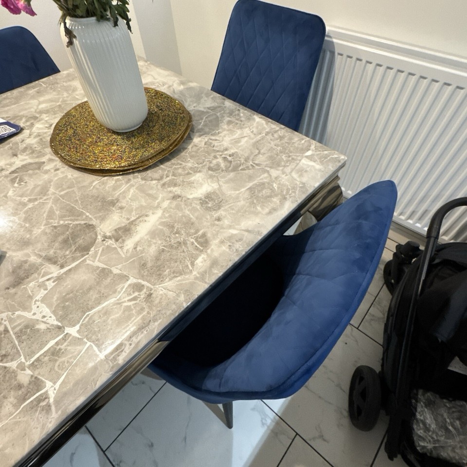 marble Dinning Table 6 Seater Chairs eBay