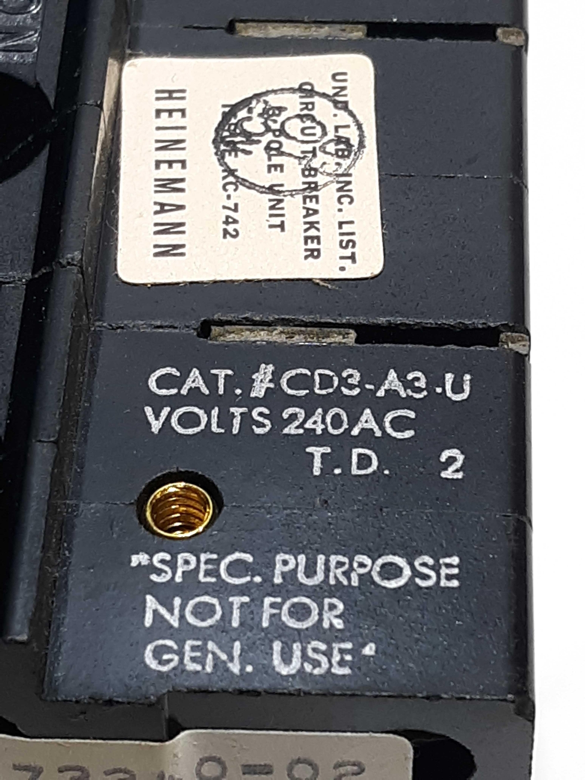 Heinemann Electric Co. CD3A3U Circuit Breaker 50A 240VAC eBay