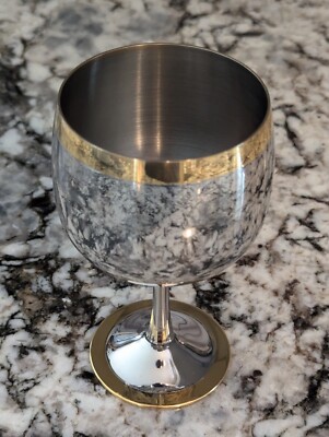 Zepter Large (5.25''x3'') Stainless Steel (CrNi 18/10) Goblet Gold Trim
