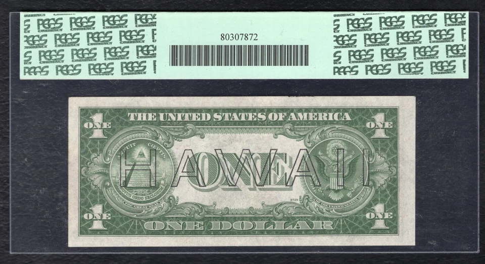 FR. 2300 1935-A $1 “HAWAII” SILVER CERTIFICATE “LOW S/N 3082” PCGS GEM UNC-65PPQ - Image 2 of 2