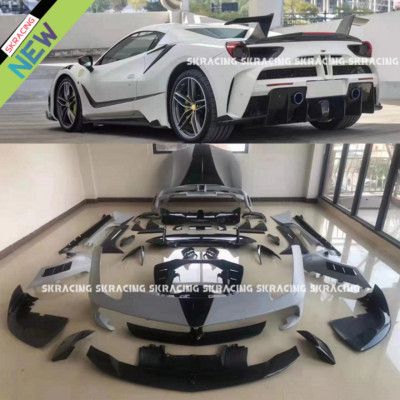 For Ferrari 488 Exterior Body Kits Hood Front Lip Bumper Spoiler Wing Side Skirt