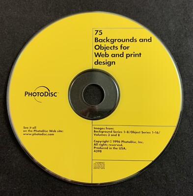 PhotoDisc 75 Backgrounds and Objects for Web and Print Design CD-ROM (1996)
