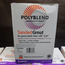 Lot Of 5 Custom Building Products Polyblend 7 Lb Sanded Tile Grout Platinum #115