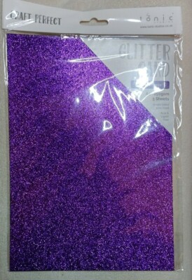 Tonic Studios Craft Perfect 5 x A4 Glitzer Kartenblätter Nebula Purple 250 g/m²