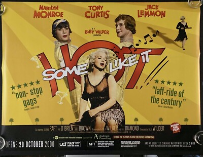 Some Like it Hot ORIGINAL Quad Film Poster Marilyn Monroe Billy Wilder 2000RR