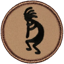 Kokopelli Patrol Patch  - 2" Round Embroidered Patch