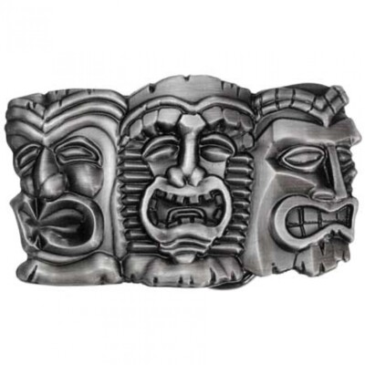 Buckle Tiki Face, Vintage Style, Retro, Aztec, Gürtelschnalle