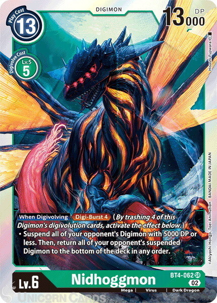 BT4-062 Nidhoggmon :: Super Rare Digimon Card :: RB01: Resurgence Booster ::