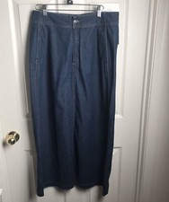 Vtg 90s Eddie Bauer Women  s Size 10 Long Denim Skirt 100 Cotton