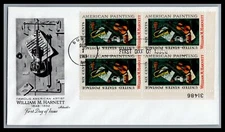 US FDC # 1386 6c William Harnett Artmaster plate block 31486 LL 1969, 9L920