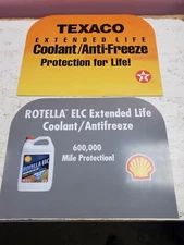 Pair Antifreeze Coolant Store Display Advertisement Texaco Rotella 16x12 (h231)