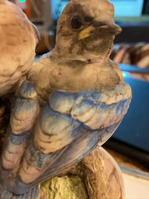 bluebirdです(^^) Vintage LEFTON Hand Painted Bluebirds, Mid Century Figurine