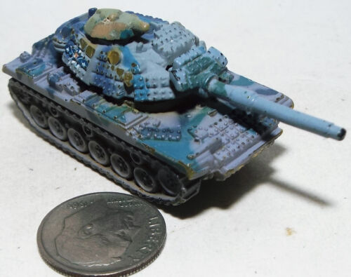 Small Micro Machine Plastic M-60 Patton Tank in Blue Camoulage - Afbeelding 1 van 4