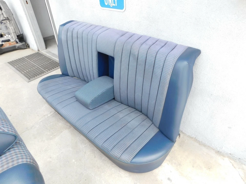 W116 450SEL 280SEL 450SE 280SE 300SD 350SEL JUEGO DE TELA ASIENTO DELANTERO Y TRASERO AZUL Foto 4 de 4