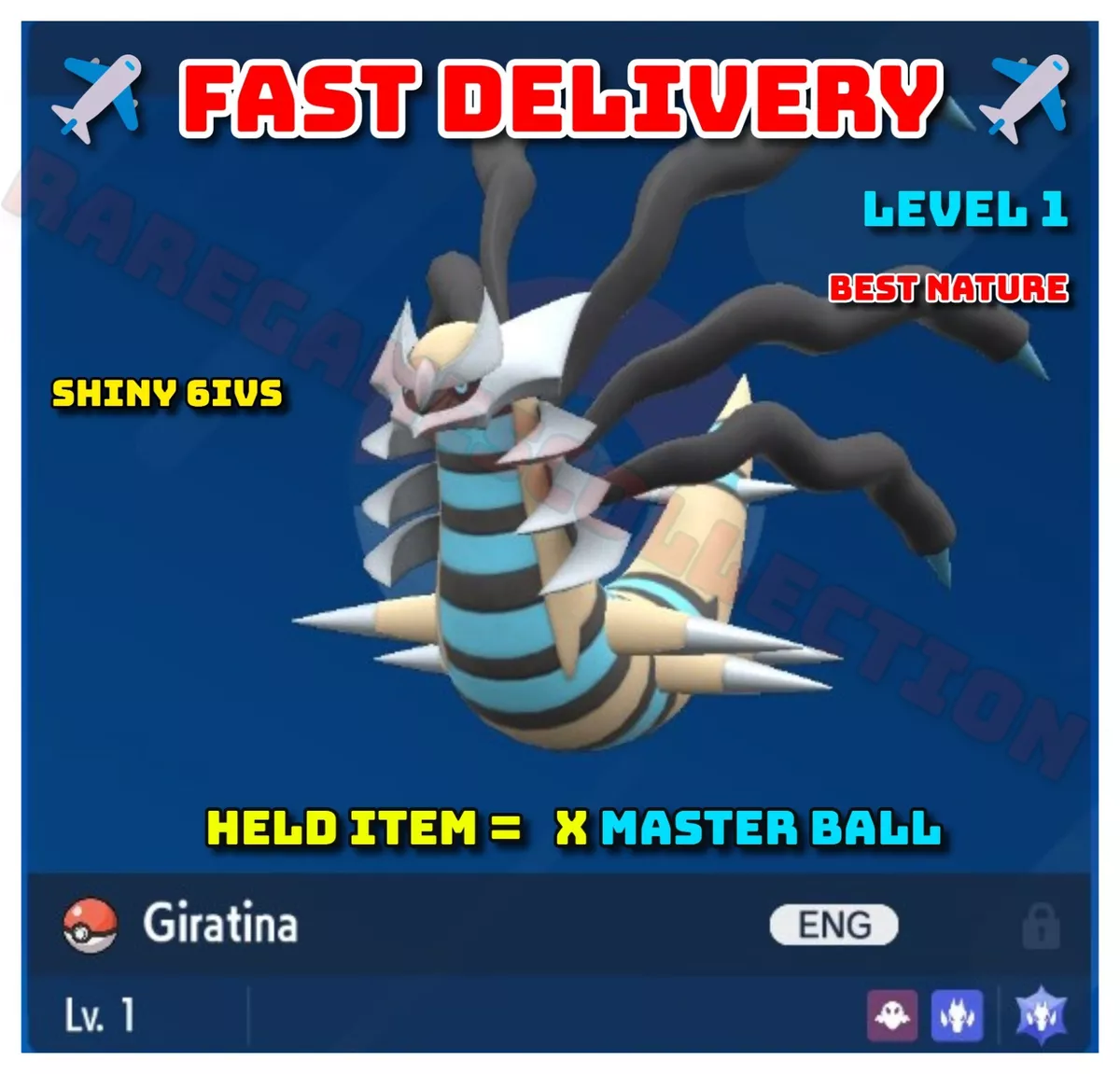 ✨ SHINY ✨EVENT ORIGIN GIRATINA Level 1 ✨ Pokemon Scarlet Violet ✨FAST  DELIVERY