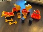 VINTAGE Fisher Price Little People Orange Construction Lot LIFT AND LOAD Parts