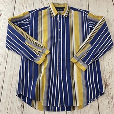 VTG Polo Ralph Lauren Classic Fit Striped Long Sleeve Button Shirt Men's XL