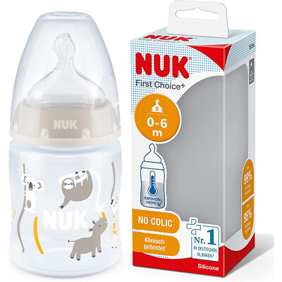 Nuk Bottle 0-6 m Unisex Baby Safari Animal Anti Colic Temperature