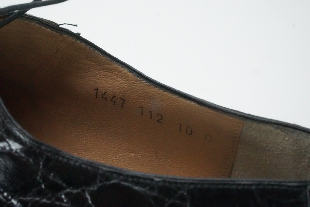 Salvatore Ferragamo Black Cap Toe Alligator Crocodile Dress 