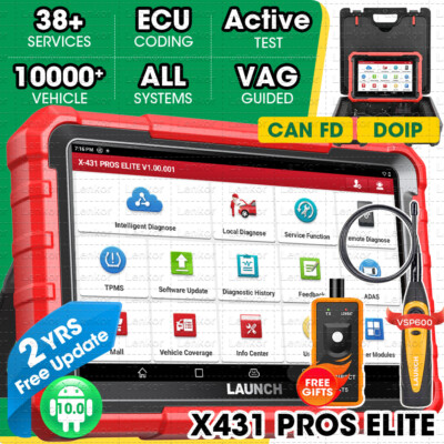 2024 Launch X431 PRO Elite V 5.0 Bidirectional Car Diagnostic Scanner ECU Coding