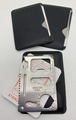 Lot of 3 Survival Multi Tools Credit Card Pocket 11 In 1 Tool Camping Great Gift