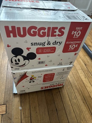Huggies Snug & Dry Baby Diapers, Size 7 128 Diapers 2 Box