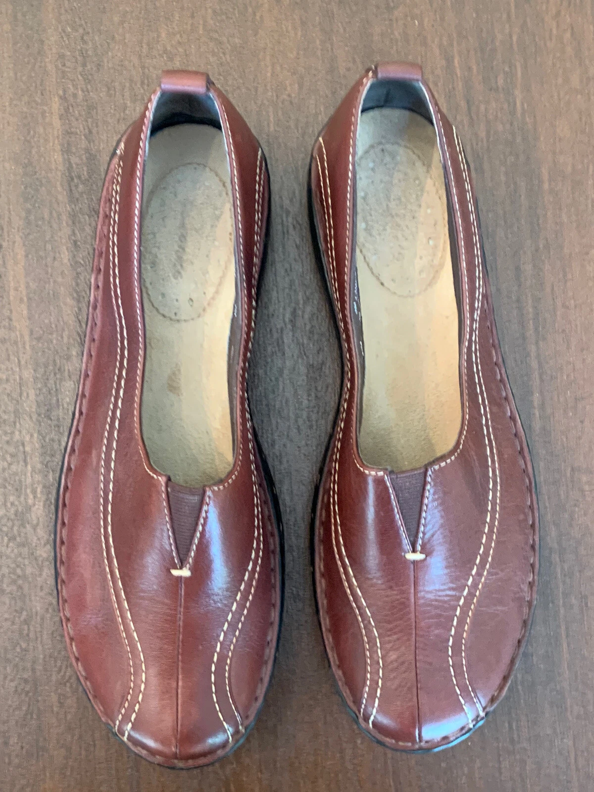 Scarpe Clarks da donna taglia 7 ballerine in pelle marrone