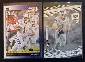 Zach Wilson 2021 Panini Score 1991 Throwback Insert Rookie & Panini Prestige RC