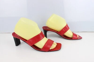 Vintage Mules tout cuir rouge GIANNI SERENA CAPRI T 41 Très bon état - Photo 1/4