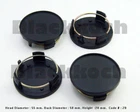 4x No LOGO Wheel Center cap hubs car Black finished 55 mm x 50 mm #053
