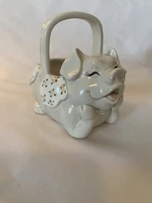 Fitz and Floyd Laughing Pig Basket with Handle