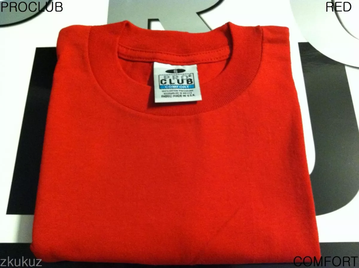 1 NEW PROCLUB COMFORT PLAIN T-SHIRT BLANK RED TEE CLUB S-3XL 1PC | eBay