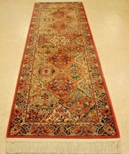 ANTIQUE EARLY KARASTAN KIRMAN MULTI_COLOR PANEL PATTERN#717 RUG CARPET 2'10"X 9'