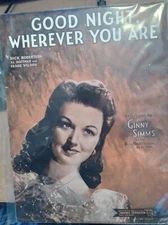 Good Night Wherever You Are Sheet Music, 1944 Ginny Simms/Philip Morris - A15-7